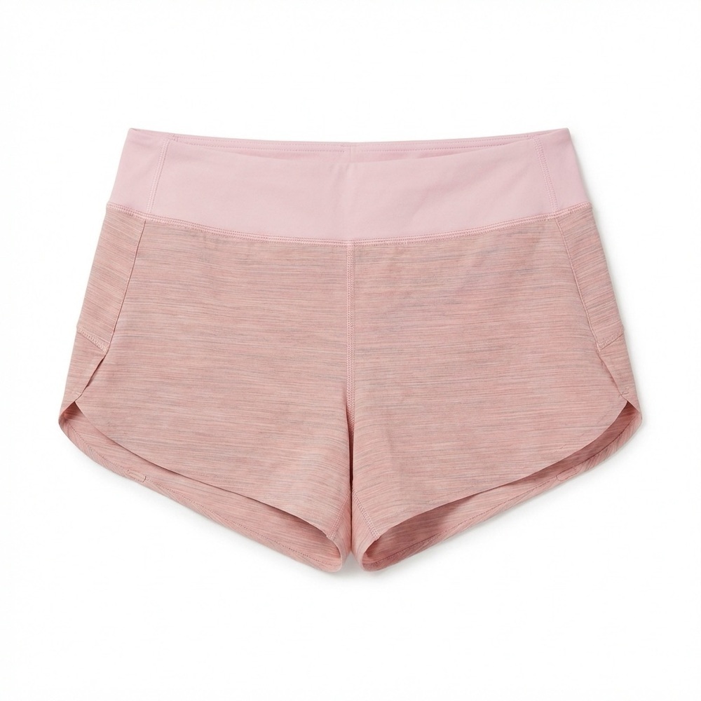 Athleta Run With It Textured 3.5" Shorts Space Pink Women's Large Lined EUC
